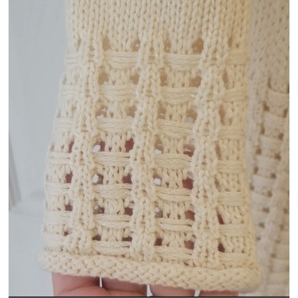 Chico's 0 Sz S Longline Lace Back Long Duster Sweater Cardigan Jacket Lattice - Picture 6 of 13